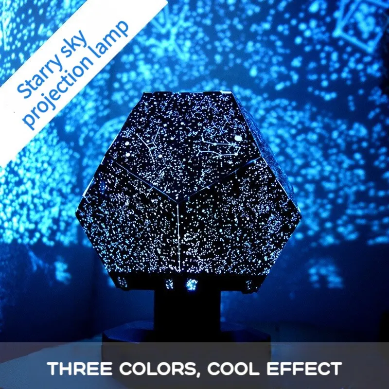 Noche estrellada de Luz LED Tri -Color de Proyección Giratorio Cielo Estrellado Galaxy Proyección Niños Regalo Estética de Decoración de la Sala de la Lámpara . ' - ' . 0