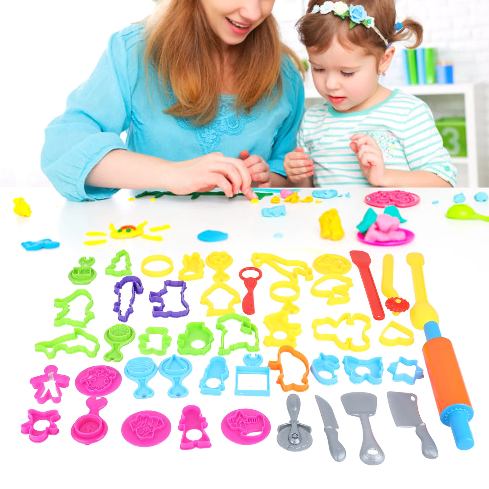 41PCS Masa Conjunto de Herramientas Ricos Colores Diferentes Formas de Plástico Masa Kit de Herramientas para niños los Niños . ' - ' . 0