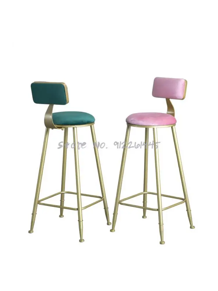 Nórdicos barra de oro de la silla de bar moderno silla taburete alto de los hogares de la espalda de la silla alta silla de comedor neto rojo silla taburete alto . ' - ' . 0