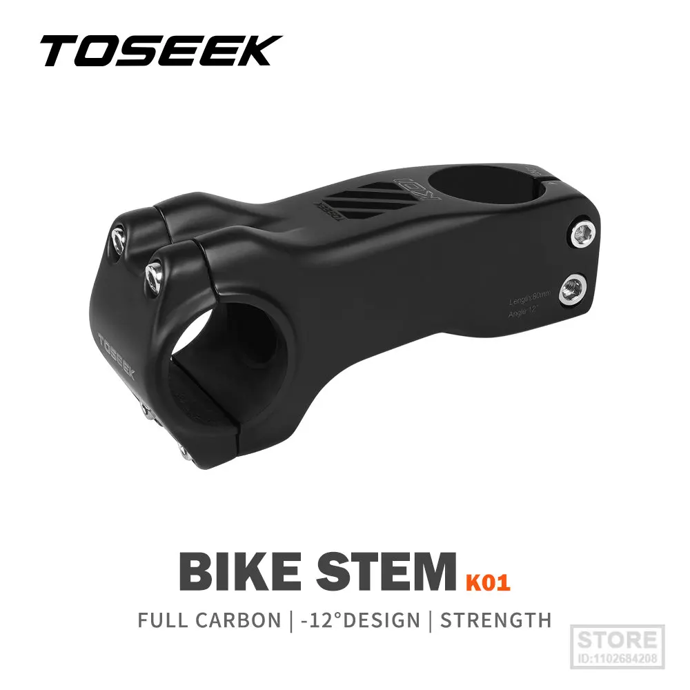 TOSEEK K01 Vástago de Carbono -12 Grados Ultraligero de Alta Potencia de la Bicicleta de Carretera/MTB Manillar de Vástago Tabla de Bicicletas Madre de Piezas de Bicicleta . ' - ' . 0