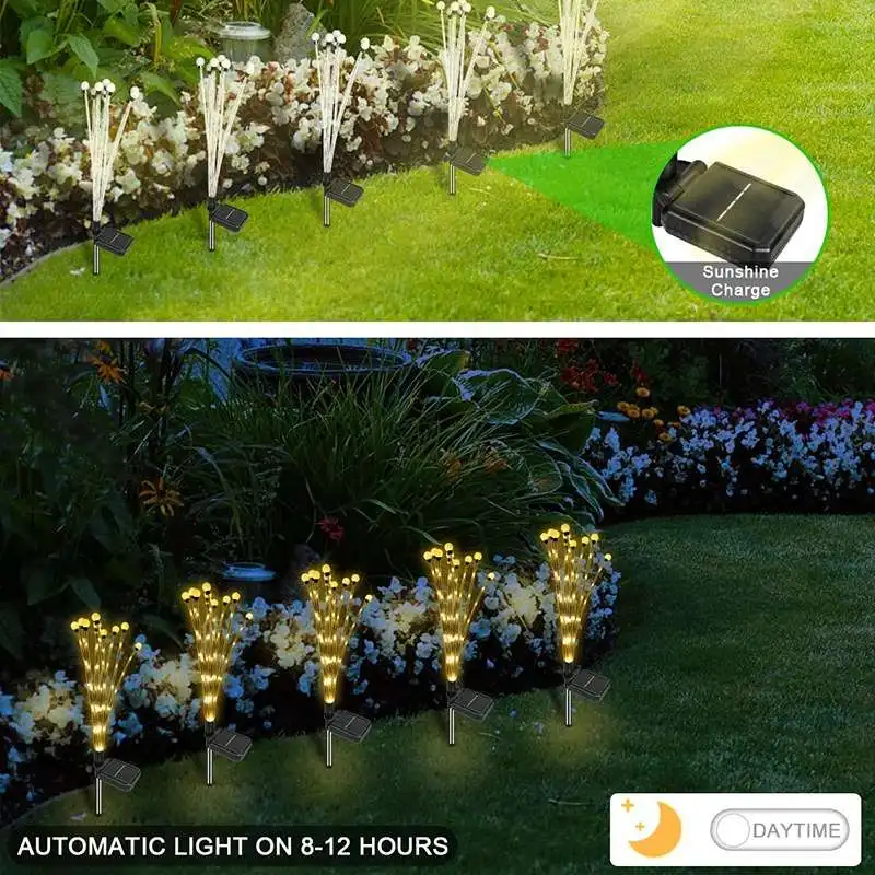 Solar LED Luz de la Decoración del Jardín de Fuegos artificiales de Luz Solar Luciérnagas Jardín de la Luz de las Luces de Navidad Decoración de 2023 Luz Solar al aire libre . ' - ' . 4