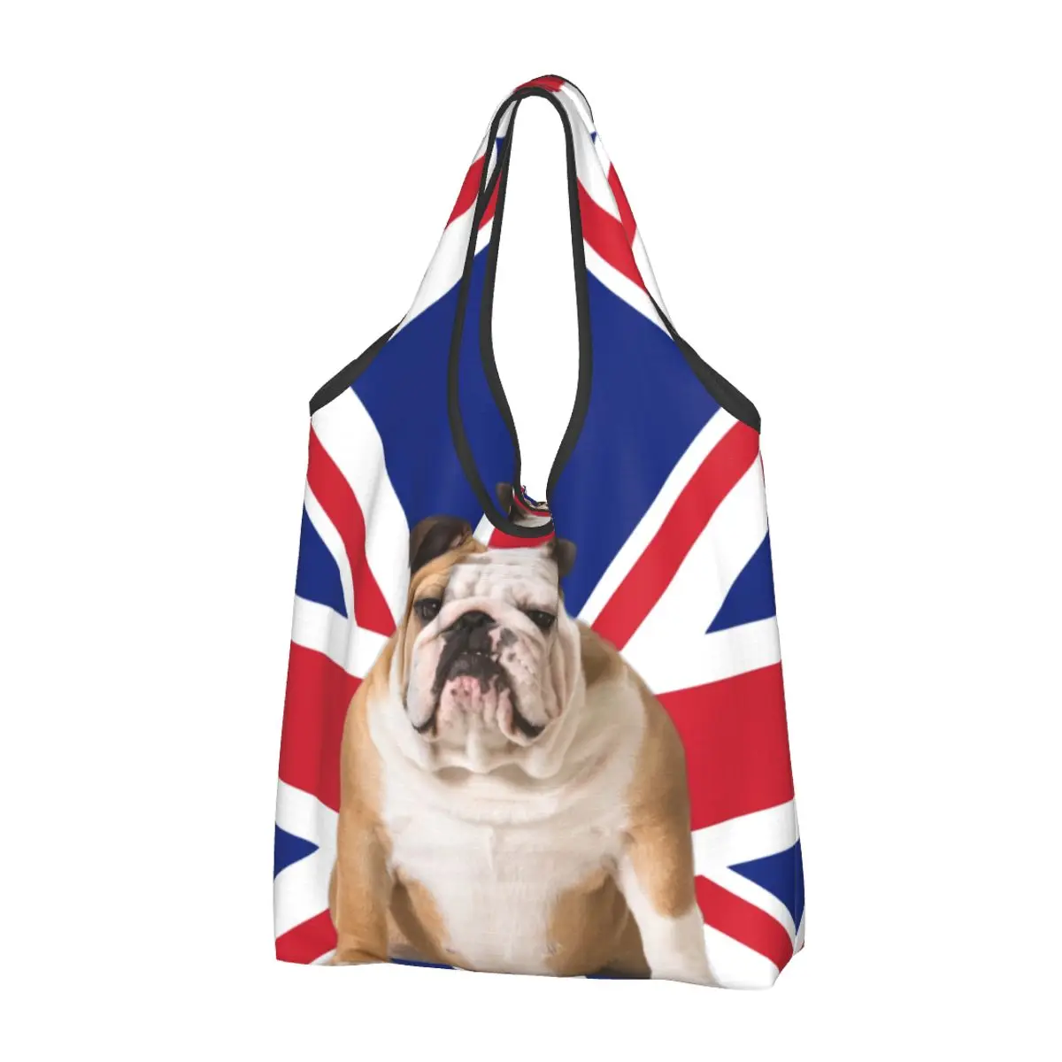 Union Jack Bulldog Inglés De Compras Las Bolsas De Asas Linda Bandera Británica Patriótica Perro Shopper Bolsas De Hombro Bolsos De Mano . ' - ' . 0