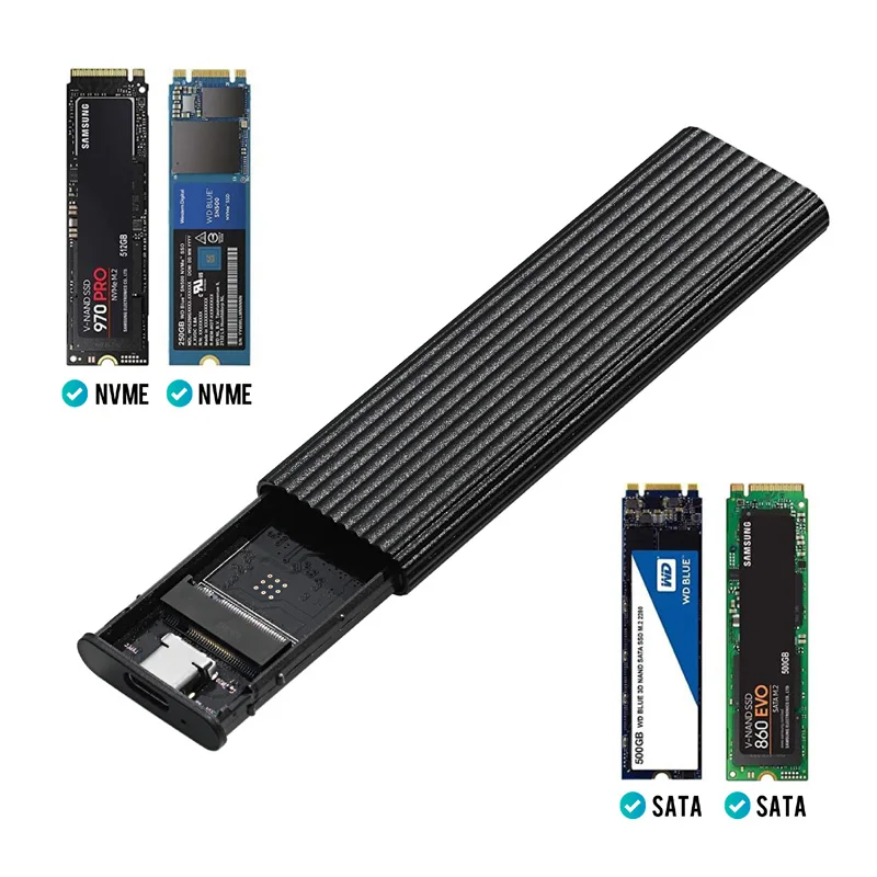 M2 SSD Caso NVME Recinto M. 2 SSD USB Adaptador de PCIE NVME NGFF M. 2 SSD SATA de M/B+M 2230/2242/2260/2280 M2 de Doble Protocolo . ' - ' . 3