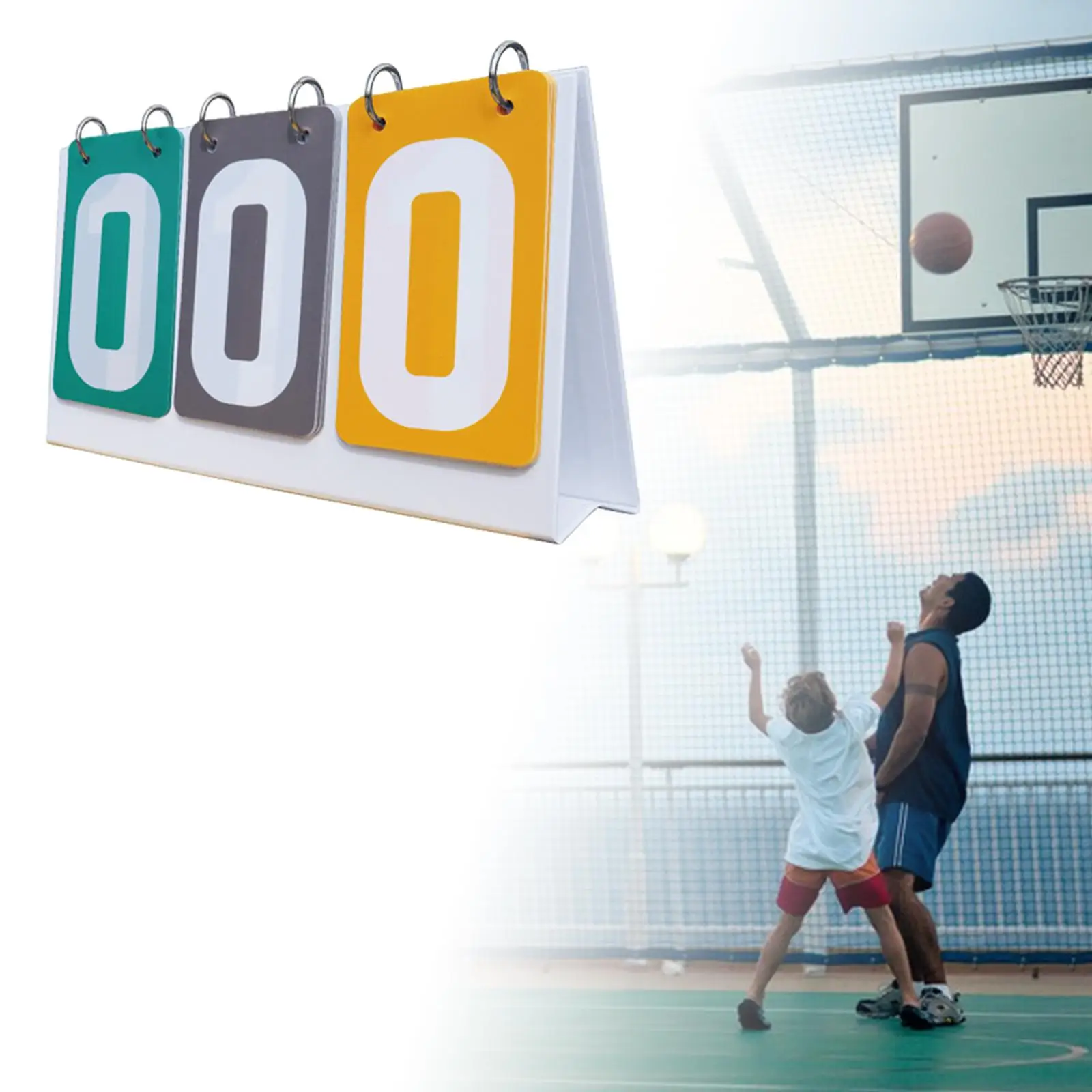 Mesa Puntuación Aletas de 3 dígitos Duradera Puntuación Manual Voltear las Tarjetas de los Deportes Marcador para los Juegos de Entrenadores de Voleibol de Béisbol al aire libre . ' - ' . 3