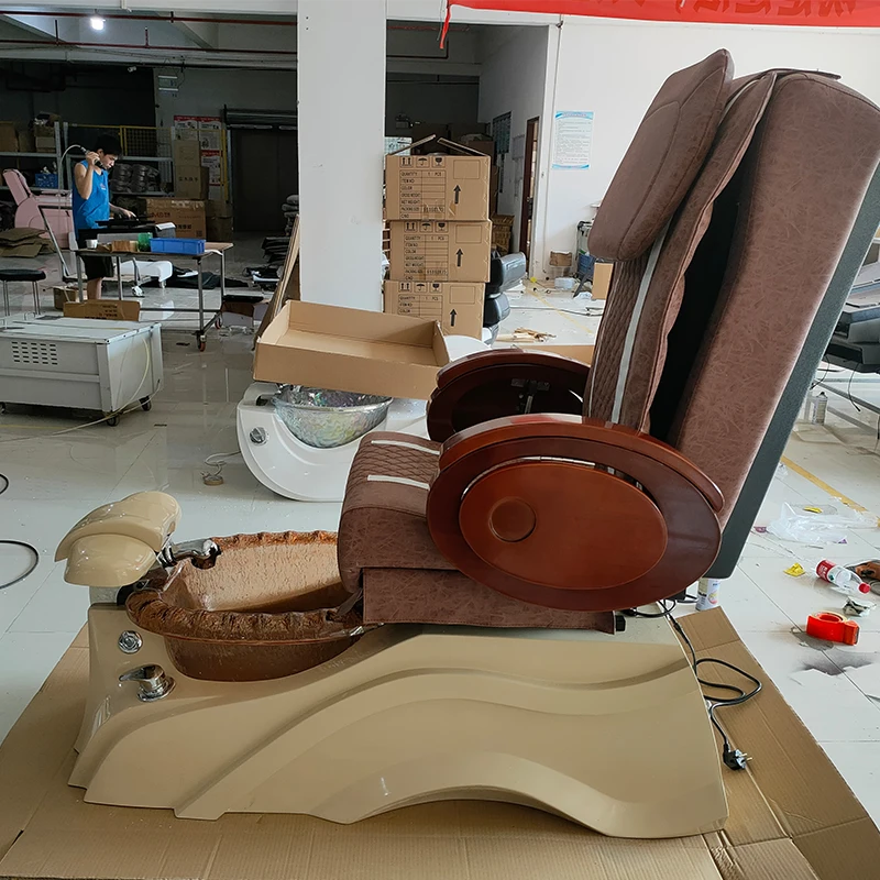 Único de diseños de uñas de equipo de la tienda silla de pedicura para salón eléctrica spa silla marrón silla de pedicura . ' - ' . 4
