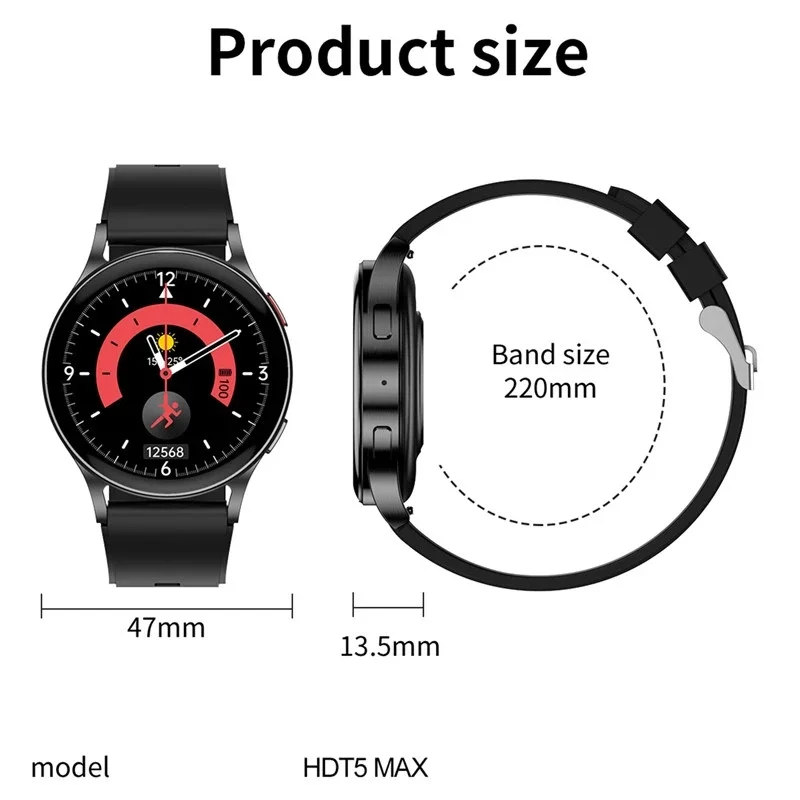 Reloj inteligente HDT5 MAX Hombres de Llamada Bluetooth 1.6 Pulgadas de Pantalla de la Frecuencia Cardíaca Presión Arterial de Oxígeno de Monitoreo de Fitness Tracker Smartwatch . ' - ' . 5