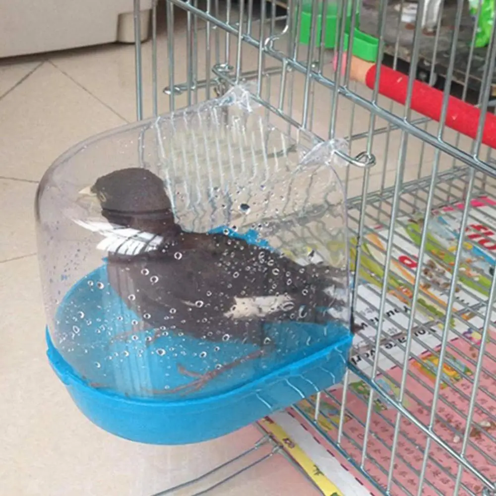 Pet Loro Pájaro Transparente De Baño Bañera Bañera Ducha De La Caja Colgante Jaula De Decoración . ' - ' . 2