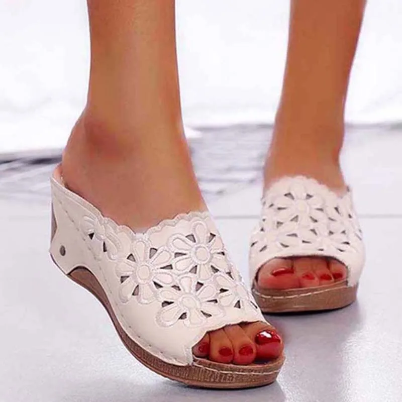 Moda Sandalias De Los Zapatos De Las Mujeres Ahueca Aumentar La Altura De Las Cuñas De Las Mujeres Zapatos De Las Sandalias Boca De Pez Zapatos De Mujer Resbalón En Los Zapatos De Mujer . ' - ' . 1