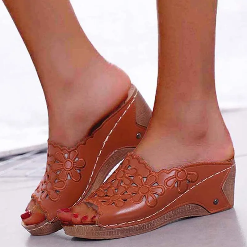 Moda Sandalias De Los Zapatos De Las Mujeres Ahueca Aumentar La Altura De Las Cuñas De Las Mujeres Zapatos De Las Sandalias Boca De Pez Zapatos De Mujer Resbalón En Los Zapatos De Mujer . ' - ' . 2