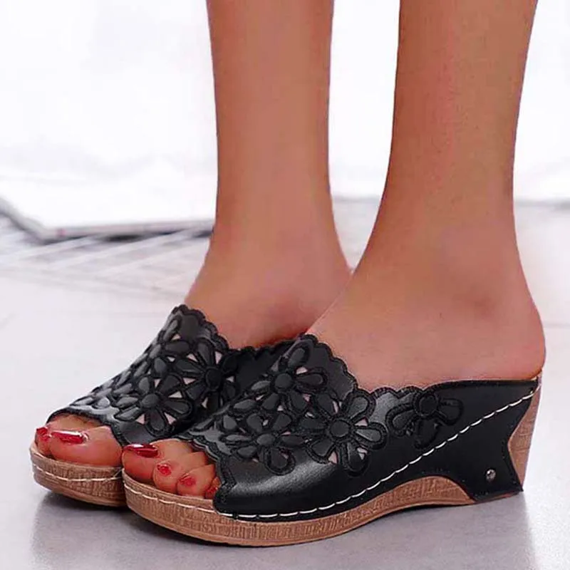 Moda Sandalias De Los Zapatos De Las Mujeres Ahueca Aumentar La Altura De Las Cuñas De Las Mujeres Zapatos De Las Sandalias Boca De Pez Zapatos De Mujer Resbalón En Los Zapatos De Mujer . ' - ' . 4