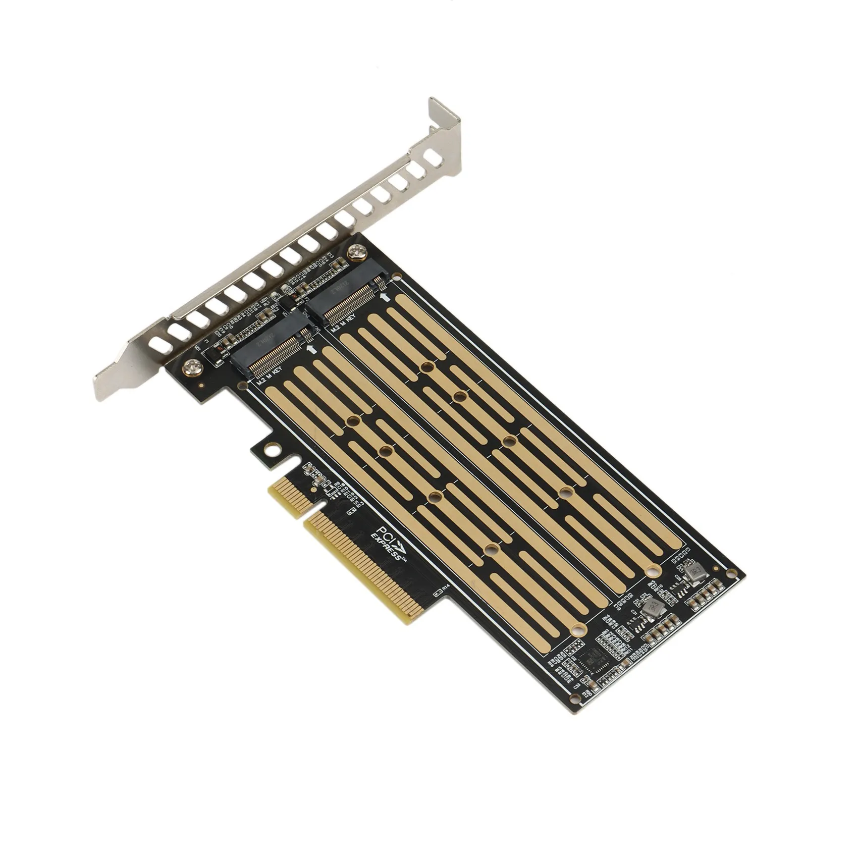 M. 2 de la Tarjeta Vertical de M. 2 PCIE NVME X8 Dual de Disco Unidad de disco Duro SSD Adaptador de la Tarjeta de Expansión PCIE X8 X16K de la Ranura de la Placa base . ' - ' . 1