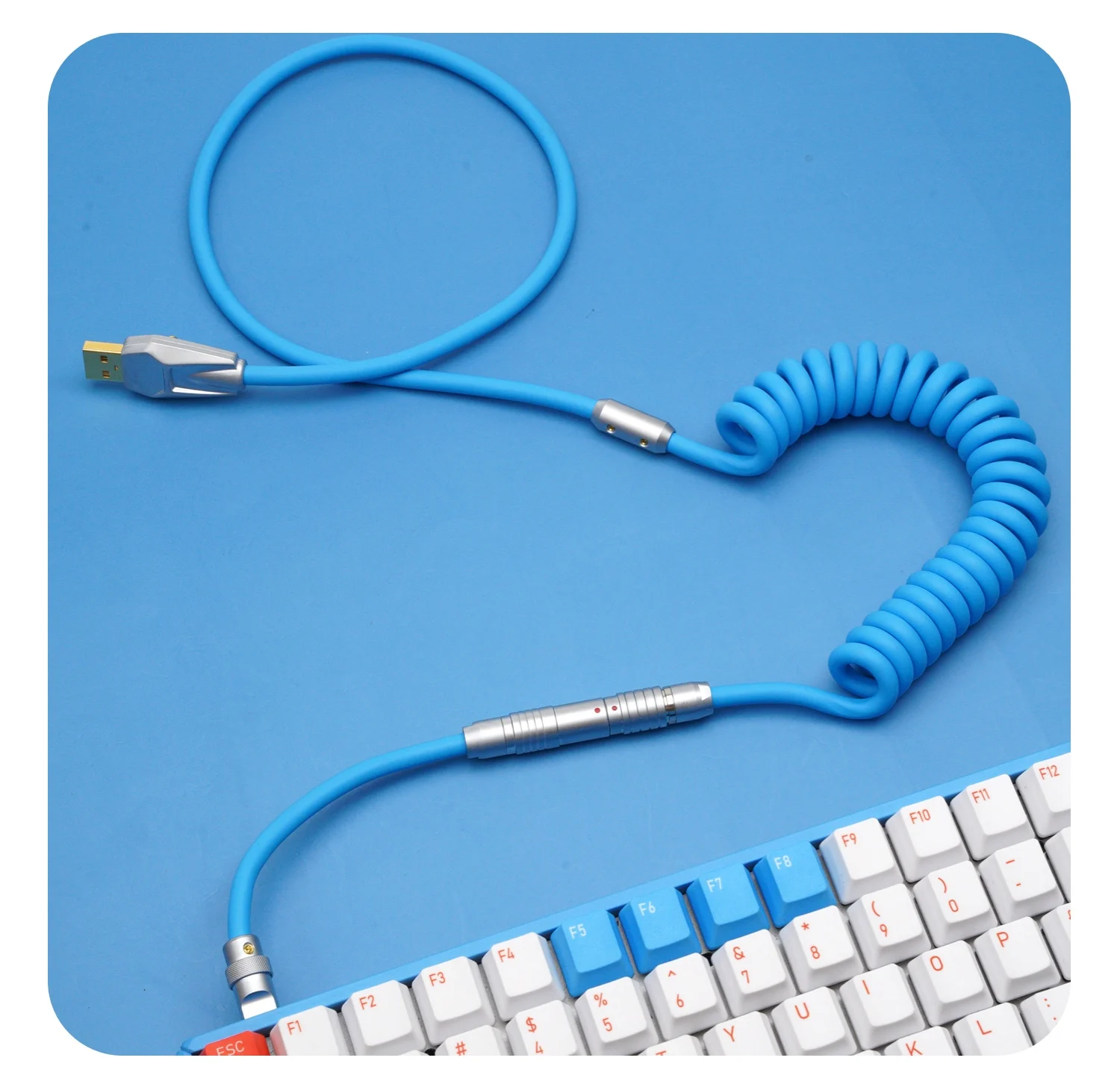 GeekCable Manual Personalizado Mecánico Cable De Datos Del Teclado Súper Elástica De Goma De La Máquina De Gato Azul . ' - ' . 1