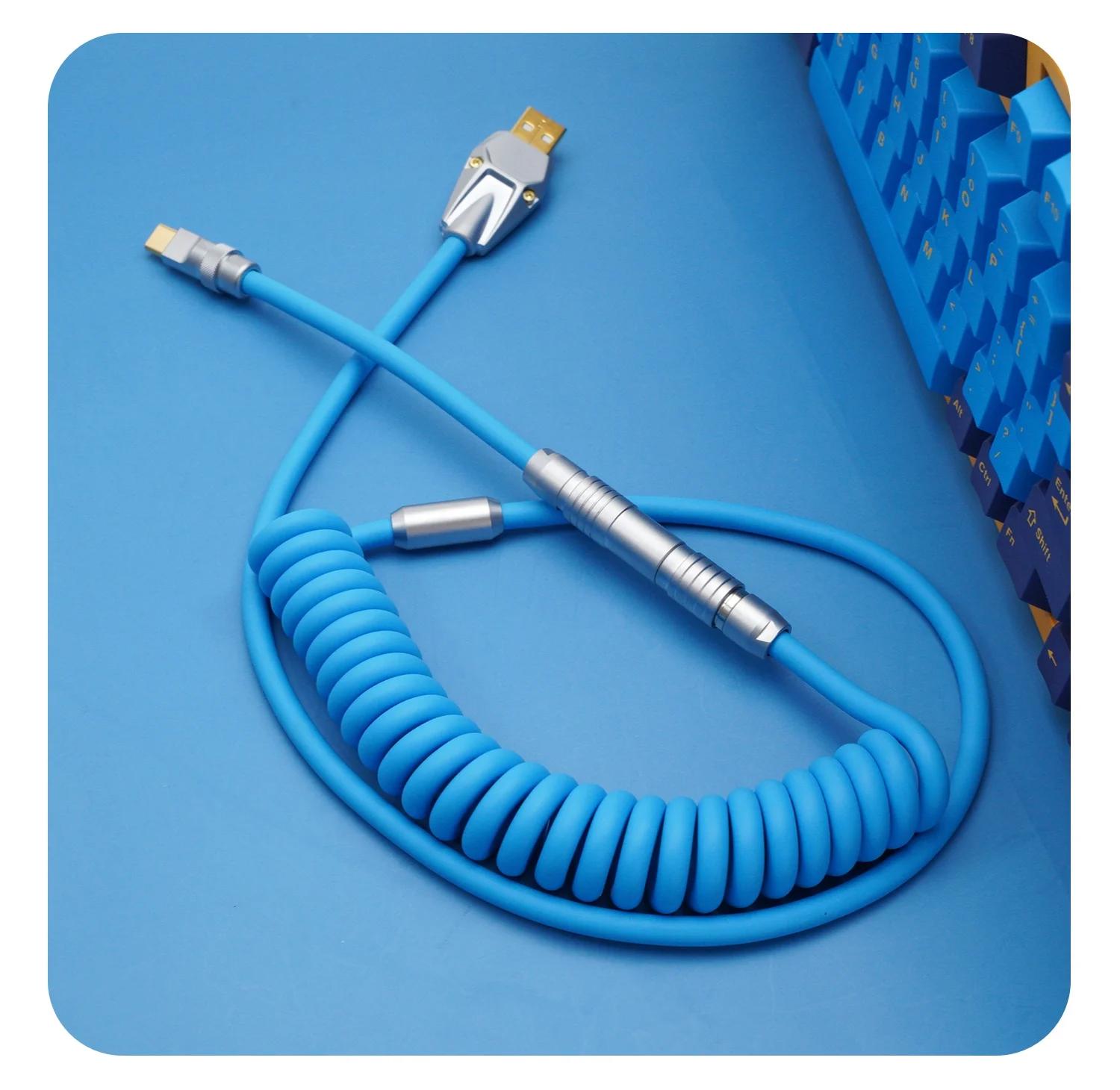 GeekCable Manual Personalizado Mecánico Cable De Datos Del Teclado Súper Elástica De Goma De La Máquina De Gato Azul . ' - ' . 2