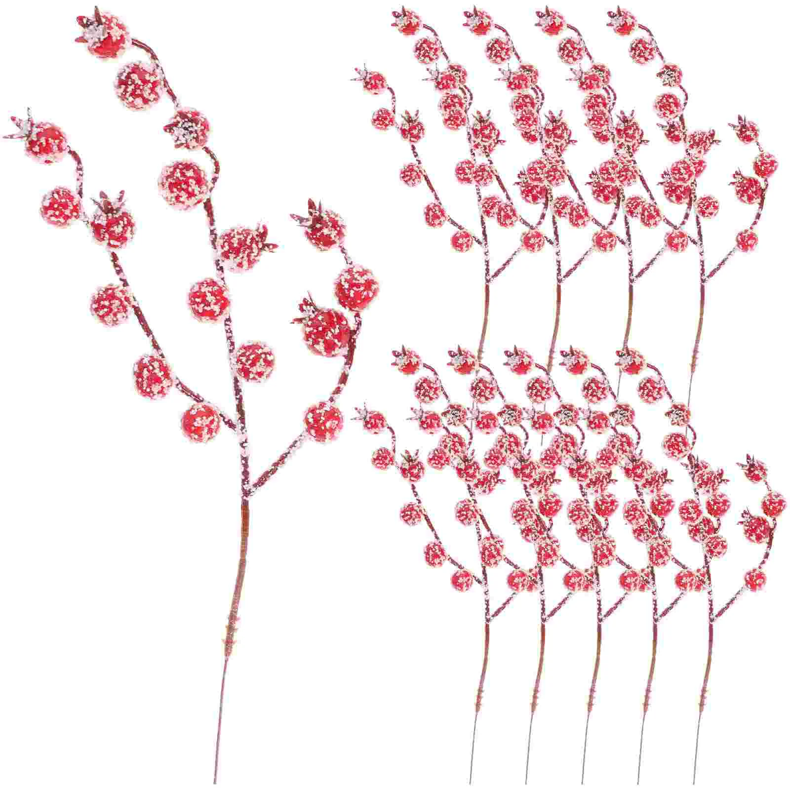 Artificial Berry Tallos de Navidad Rojo de las Bayas del Árbol de Navidad Relleno de Vacaciones Recoge Holly Rama en Flor de la Boda de Invierno . ' - ' . 1