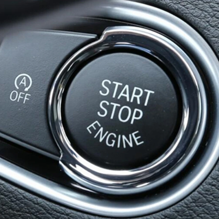 El arranque del motor Interruptor de Parada de Cubierta del Botón de Recorte de Ajuste Para BMW Serie 3 F30 316i 320i 328i 2013 - 2017 ABS Cromado Interior Accesorios . ' - ' . 4
