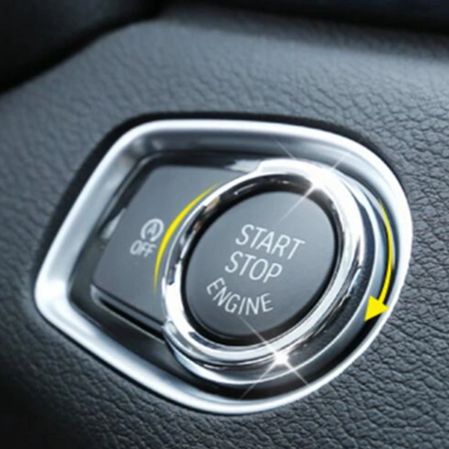 El arranque del motor Interruptor de Parada de Cubierta del Botón de Recorte de Ajuste Para BMW Serie 3 F30 316i 320i 328i 2013 - 2017 ABS Cromado Interior Accesorios . ' - ' . 5