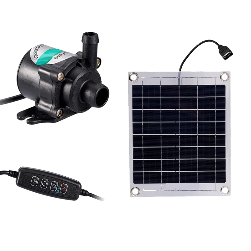 Mini Bomba de Agua Solar de 10W 12V sin Escobillas Panel Solar Kit Negro Para los Peces de Agua de la Piscina de la Decoración del Jardín . ' - ' . 0