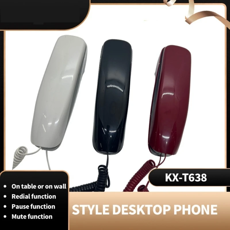 KX-T638 Mini Pared de Teléfono con Cable, Teléfono Fijo con Silencio y de repetición Fácil de Instalar T5EE . ' - ' . 0
