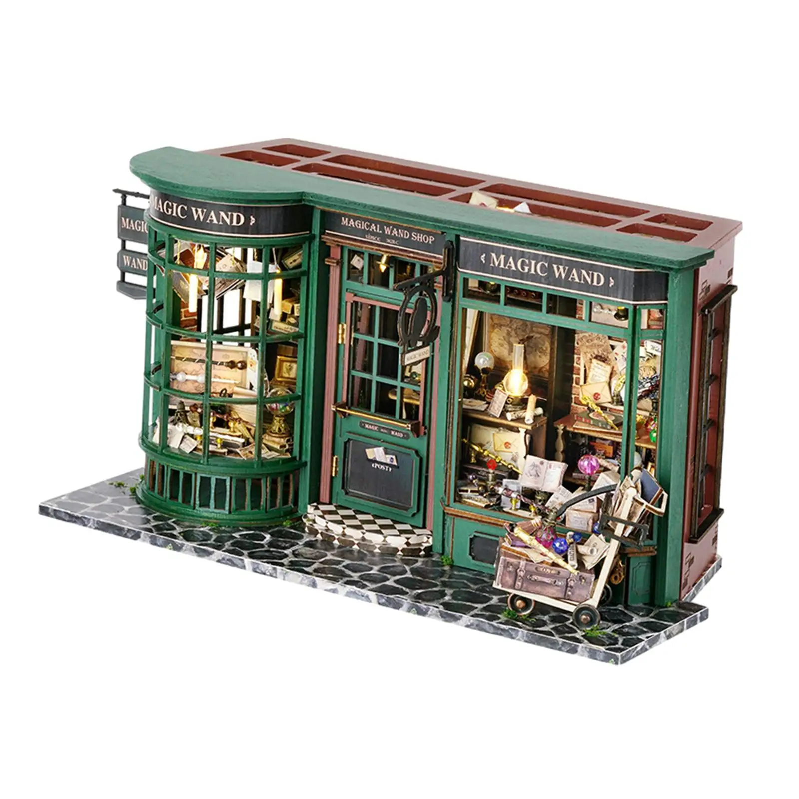 DIY Miniatura casa de Muñecas Europeo Retro con Luces LED 3D Rompecabezas con Accesorios para la Familia el Regalo de Cumpleaños de los Niños Adultos . ' - ' . 4