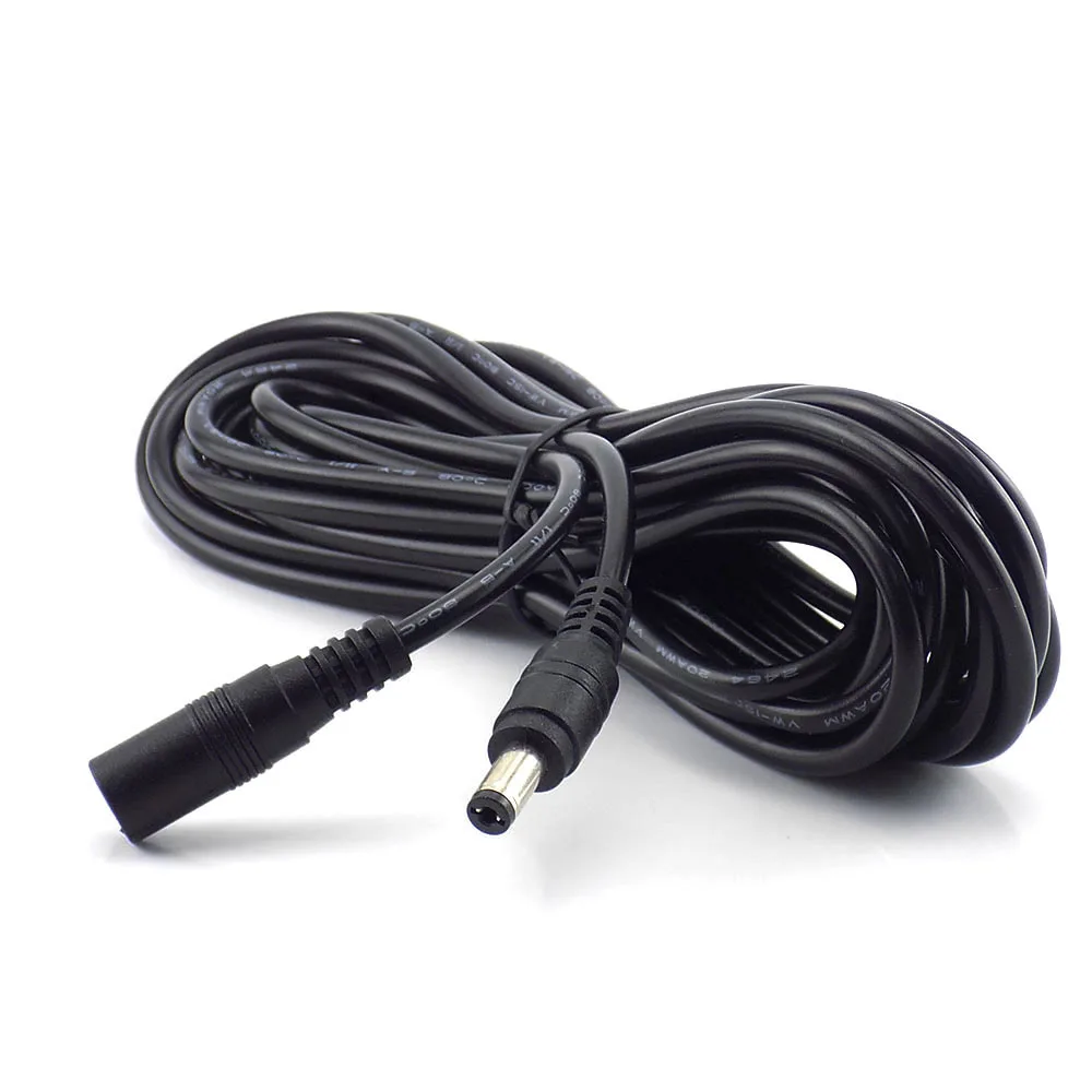 5.5x2.1 mm fuente de Alimentación DC Jack Adaptador de Cable de Plomo de 12v Cable de CC Femenino Masculino Extensión Plugin Externo . ' - ' . 2
