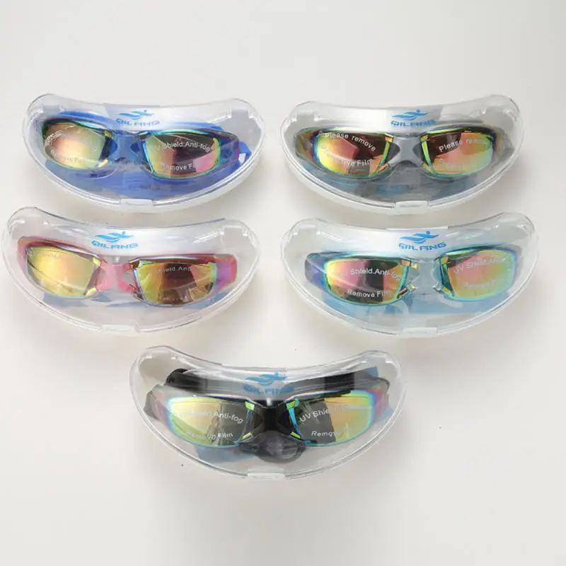 1~8PCS Impermeable UV Anti Niebla Natación Gafas de Natación Gafas de Profesionales de La Piscina de Buceo de Agua Gafas Adultas de la Galvanoplastia . ' - ' . 2