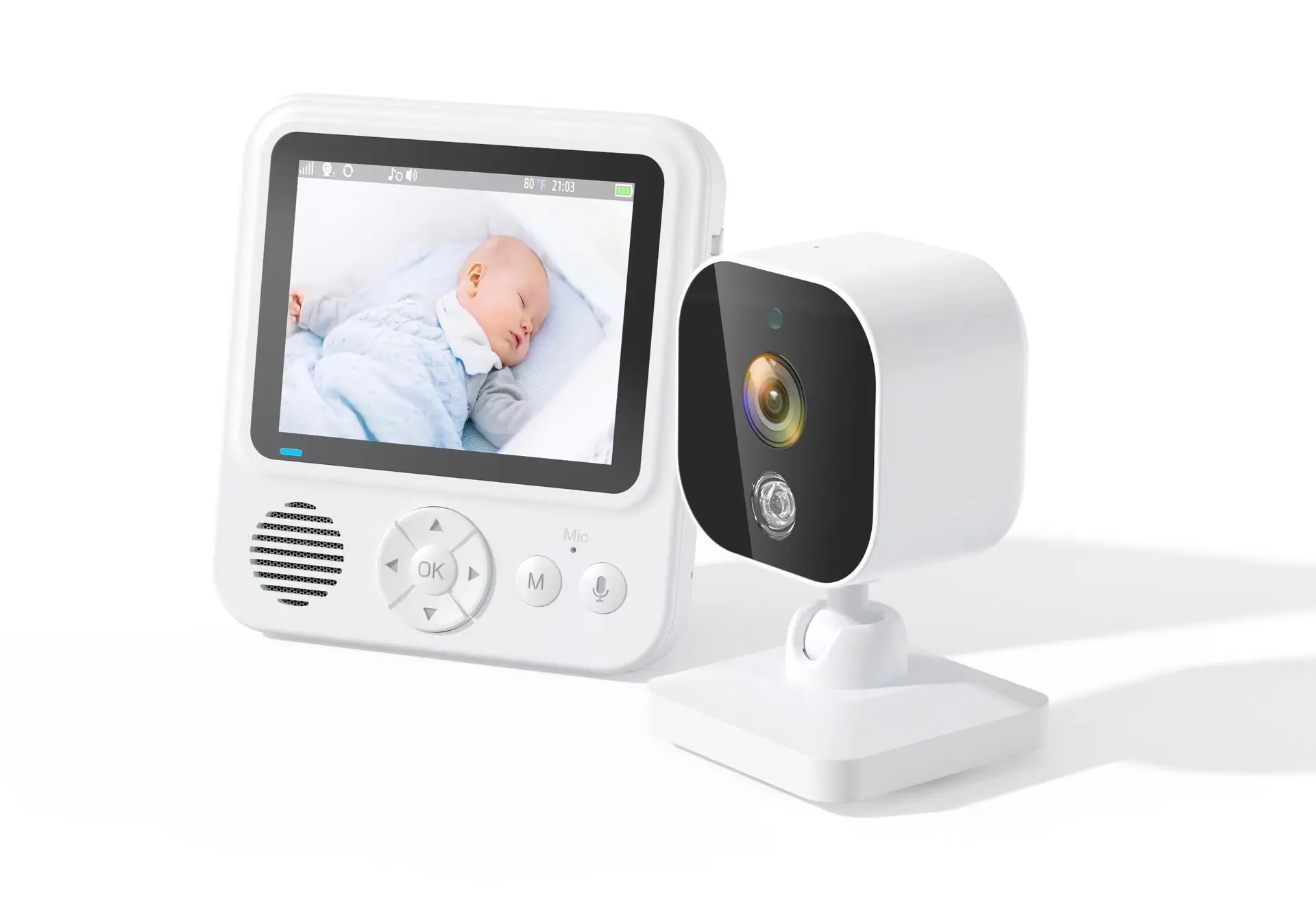 2,8 Pulgadas de 2MP 1080P Monitor Inalámbrico del Bebé de Monitoreo de Temperatura VOX Alimentación Recordar Intercomunicador BabySistter Nanny Cam . ' - ' . 2