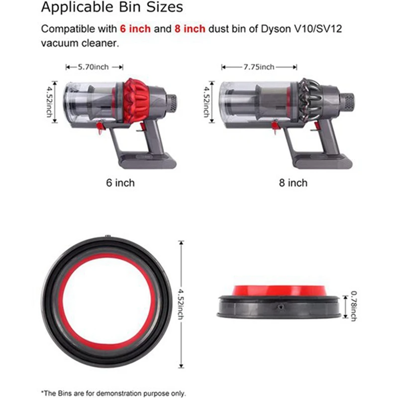 Compartimiento de polvo Fijo Superior Anillo de Sellado de Reemplazo para Dyson V10 SV12 Aspiradora Accesorios . ' - ' . 5
