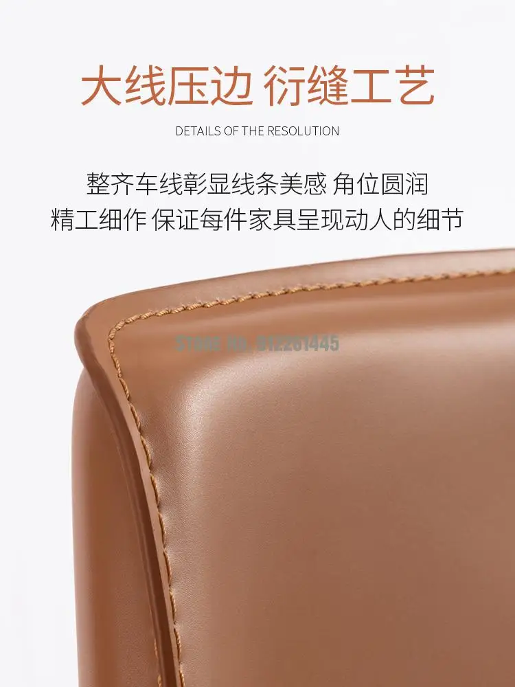Italiano minimalista de la barra de silla de la silla de montar de cuero creativo de la barra de la silla moderna casa simple de cuero duro taburete alto . ' - ' . 2