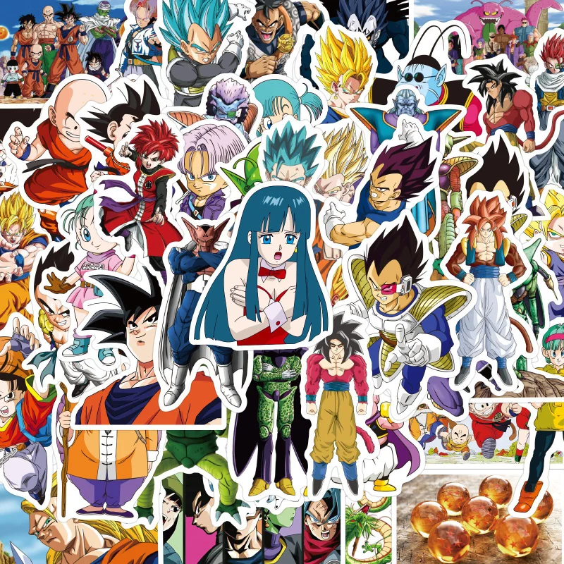 Dragon Ball Fresco Anime Pegatinas de Juguetes para Niños de son Goku de dibujos animados Pegatinas DIY Patineta Portátil de la Maleta de la Motocicleta de Graffiti de la etiqueta Engomada . ' - ' . 0