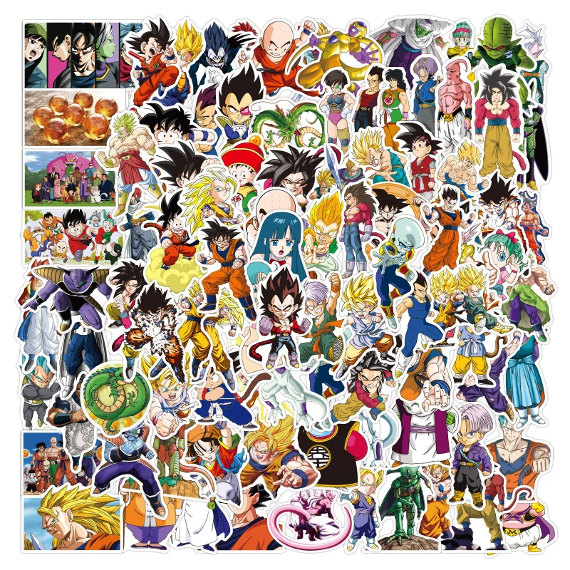 Dragon Ball Fresco Anime Pegatinas de Juguetes para Niños de son Goku de dibujos animados Pegatinas DIY Patineta Portátil de la Maleta de la Motocicleta de Graffiti de la etiqueta Engomada . ' - ' . 2