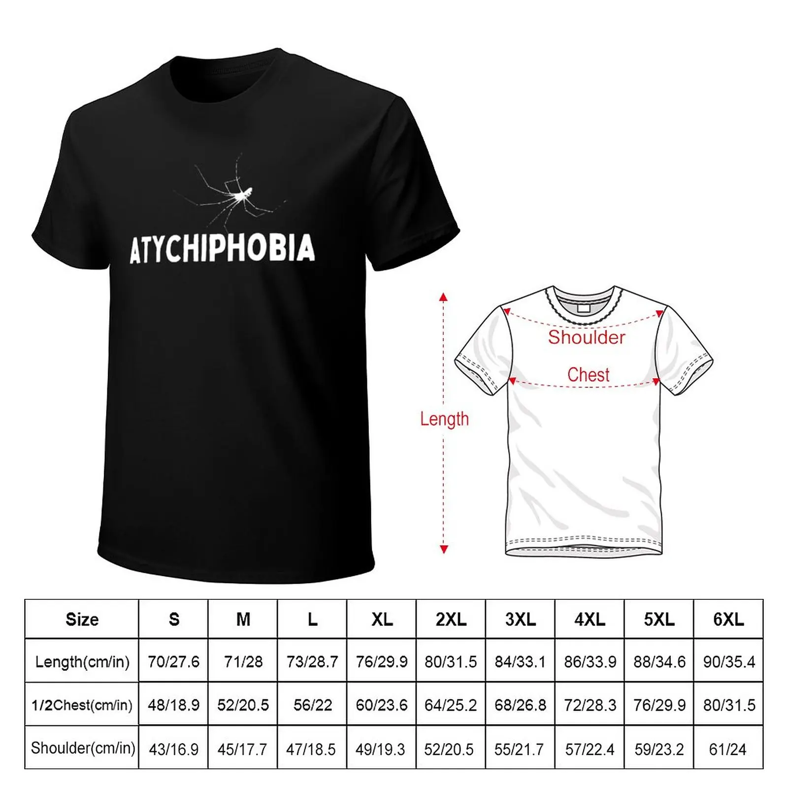 Atychiphobia Camiseta graciosa camiseta hombre camisetas con estampados grandes y altas . ' - ' . 1